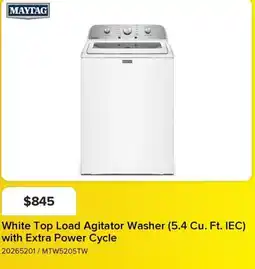 Leon's Maytag White Top Load Agitator Washer offer