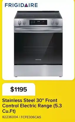 Leon's Frigidaire stainless steel 30" front control electric range offer