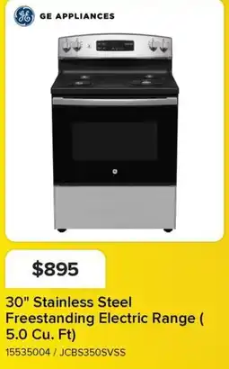 Leon's Ge appliances 30" stainless steel freestanding electric range offer