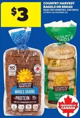 Wholesale Club Country Harvest bagels or bread offer
