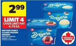 Wholesale Club Breyers family classic frozen dessert offer
