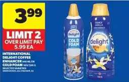 Wholesale Club International Delight Coffee Enhancer Cold Foam offer