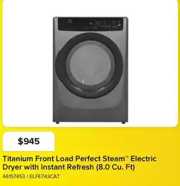 Leon's Electrolux Titanium Front Load Perfect Steam Electric Dryer with Instant Refresh offer