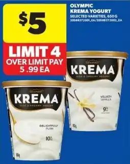 Wholesale Club Olympic krema yogurt offer