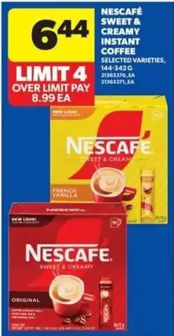 Wholesale Club Nescafe sweet & creamy instant coffee offer