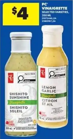 Wholesale Club PC vinaigrette selected varieties offer