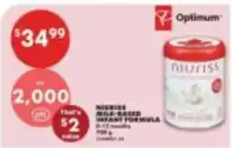 No Frills Optimum nuriss milk-based infant formula offer