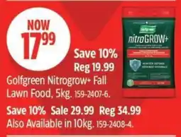 Canadian Tire Golfgreen Nitrogrow+ Fall Lawn Food offer