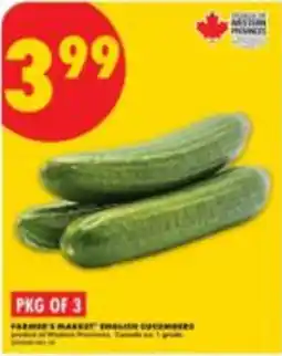 No Frills Farmer's Market english cucumbers offer
