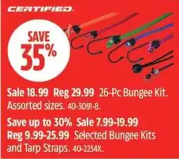 Canadian Tire Certified 26-Pc Bungee Kit offer