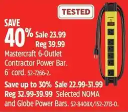 Canadian Tire Mastercraft 6-outlet contractor power bar offer