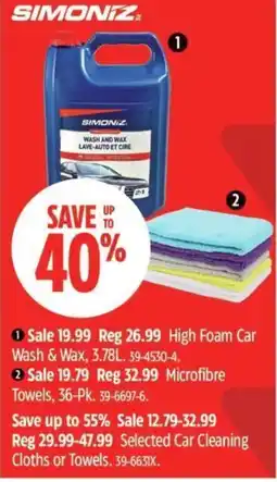 Canadian Tire Simoniz high foam car wash & wax offer