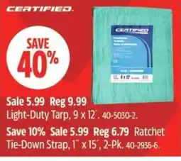 Canadian Tire Certified light-duty tarp offer