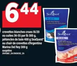 Maxi Seaquest crevettes blanches crues 16/20 ou cuites 36-55 par lb offer