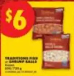 No Frills Traditions fish & shrimp balls offer