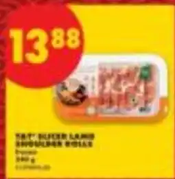 No Frills Tat' sliced lamb shoulder rolls offer