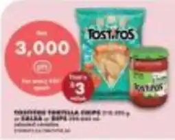 No Frills Tostitos tortilla chips or salsa or dips offer