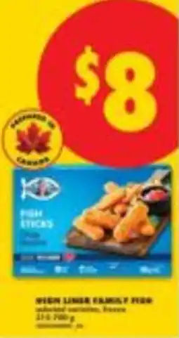 No Frills High Liner family fish sticks offer
