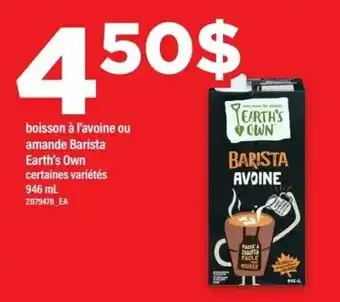 Earth's Own barista avoine