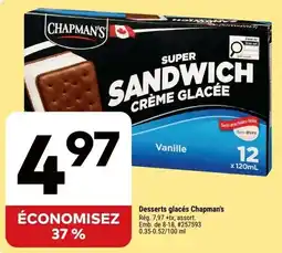 Giant Tiger Chapman's super sandwich crème glacée vanille offer