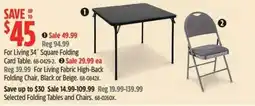 Canadian Tire For Living Square Folding Card Table offer