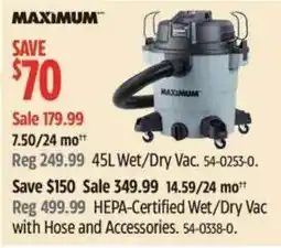 Canadian Tire Maximum 45L Wet/Dry Vac offer