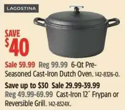 Canadian Tire Lagostina 6-Qt Pre-Seasoned Cast-Iron Dutch Oven offer