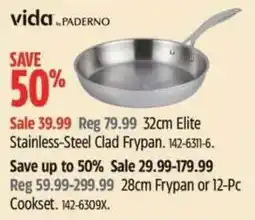 Canadian Tire vida by PADERNO 32cm Elite Stainless-Steel Clad Frypan offer