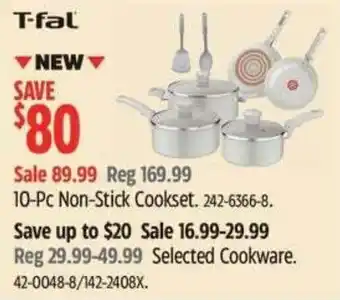 Canadian Tire T-fal 10-Pc Non-Stick Cookset offer