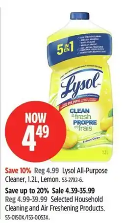 Canadian Tire Lysol All-Purpose Cleaner offer