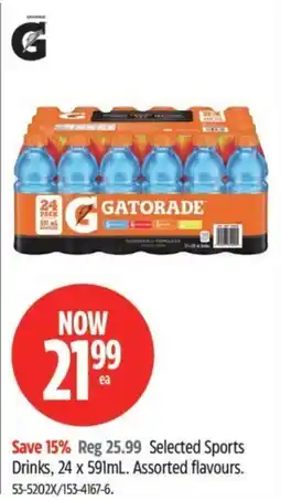 Canadian Tire Gatorade selected sports drinks offer