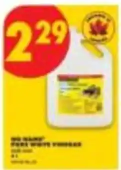 No Frills No Name pure white vinegar offer