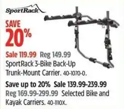 Canadian Tire SportRack 3-Bike Back-Up Trunk-Mount Carrier offer