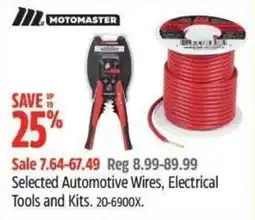 Canadian Tire Motomaster selected automotive wires electrical tools and kits offer