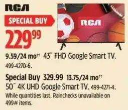 Canadian Tire RCA 43" FHD Google Smart TV offer
