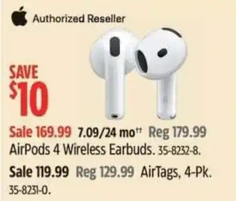 Canadian Tire Apple AirPods 4 Wireless Earbuds offer
