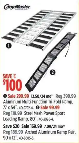 Canadian Tire Cargomaster aluminum multi-function tri-fold ramp offer