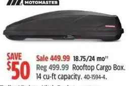 Canadian Tire Motomaster rooftop cargo box offer