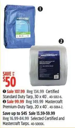 Canadian Tire Certified standard duty tarp offer