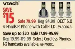 Canadian Tire Vtech dect 6.0 4-handset phone with caller i.d. offer