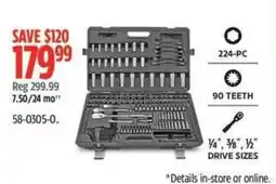 Canadian Tire Starter 224-piece tool set offer