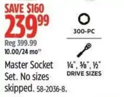 Canadian Tire Master Socket Set offer