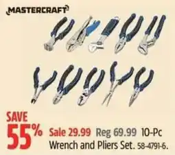 Canadian Tire Mastercraft wrench and pliers set offer