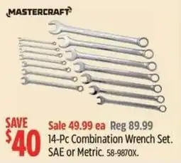 Canadian Tire Mastercraft 14-Pc Combination Wrench Set offer