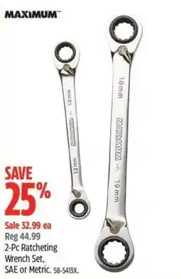 Canadian Tire Maximum 2-Pc Ratcheting Wrench Set offer