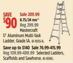 Canadian Tire Mastercraft 17' Aluminum Multi-Task Ladder offer