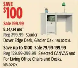 Canadian Tire Sauder Dover Edge Desk, Glacier Oak offer