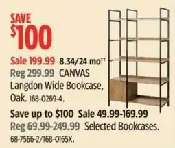 Canadian Tire Canvas langdon wide bookcase offer