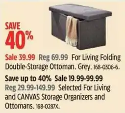 Canadian Tire For Living Folding Double-Storage Ottoman. Grey offer