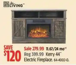 Canadian Tire for living kerry 44" electric fireplace offer